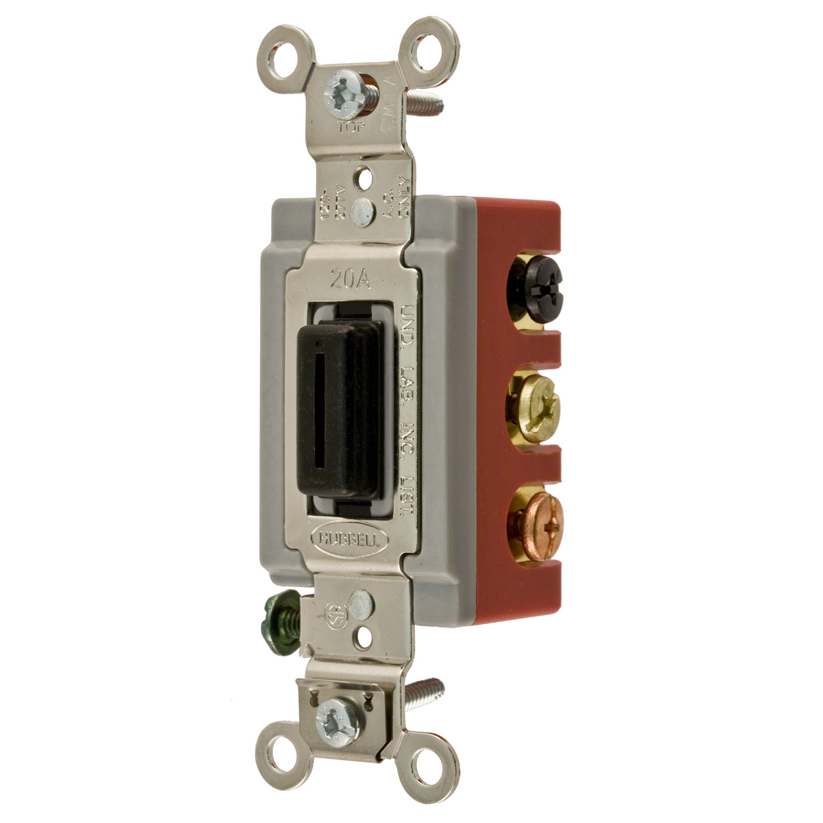 Switches and Lighting Controls, Industrial Grade, Locking Switches, General Purpose AC, Maintained Double Pole Double Throw Center Off , 20A 120/277V AC, Terminal Screws Black Key Guide