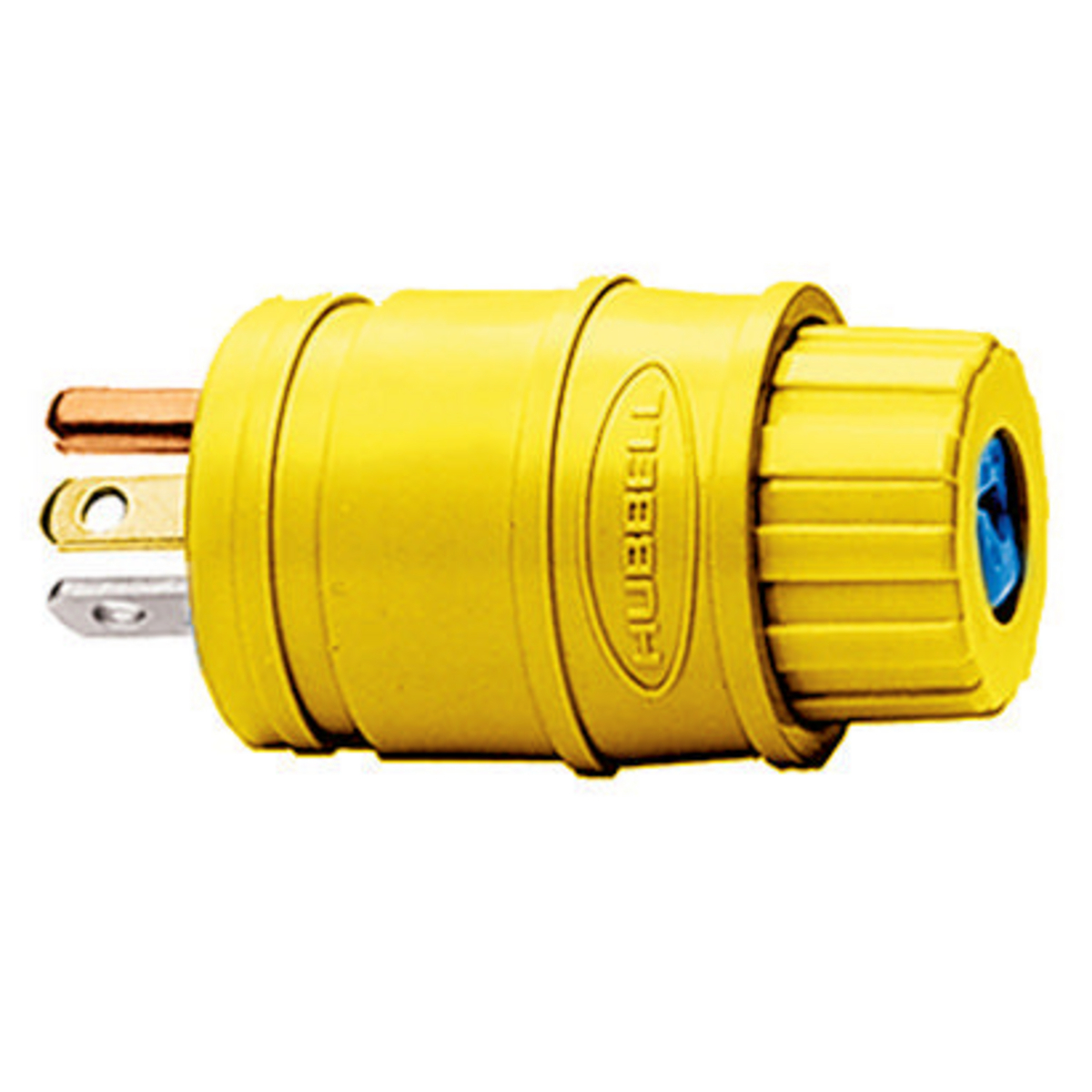 Straight Blade Male Plug, Elasto-Grip Watertight, Industrial/Commercial Grade, Straight, 2-Pole 3-Wire Grounding, 20A 125V, 5-20P