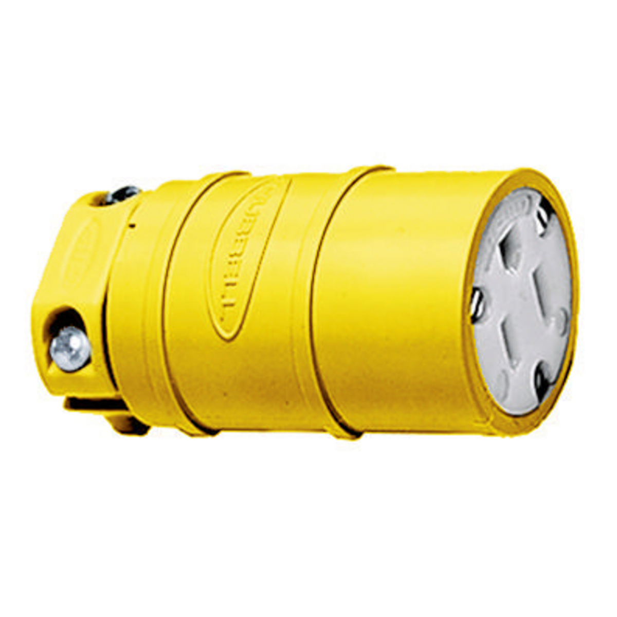 Straight Blade Devices, Female Connector Body, Elasto-Grip Dust Tight, Industrial/Commercial Grade, Straight, 2- Pole 3-Wire Grounding, 15A 125V, 5-15R, Yellow, Single Pack.