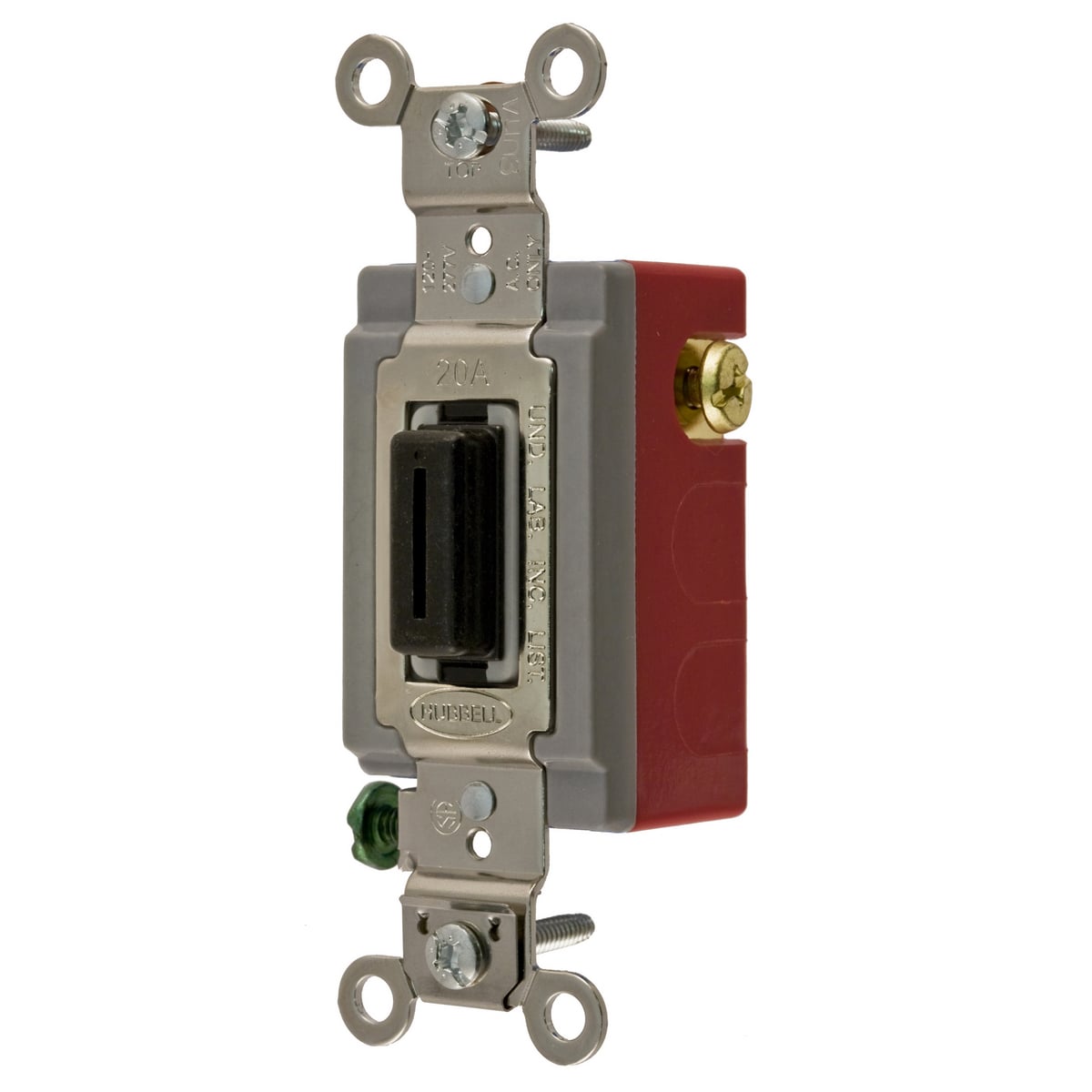 Switches and Lighting Controls, Industrial Grade, Locking Switches, General Purpose AC, Momentary Single Pole Double Throw Center Off , 20A 120/277V AC, Terminal Screws Black Key Guide