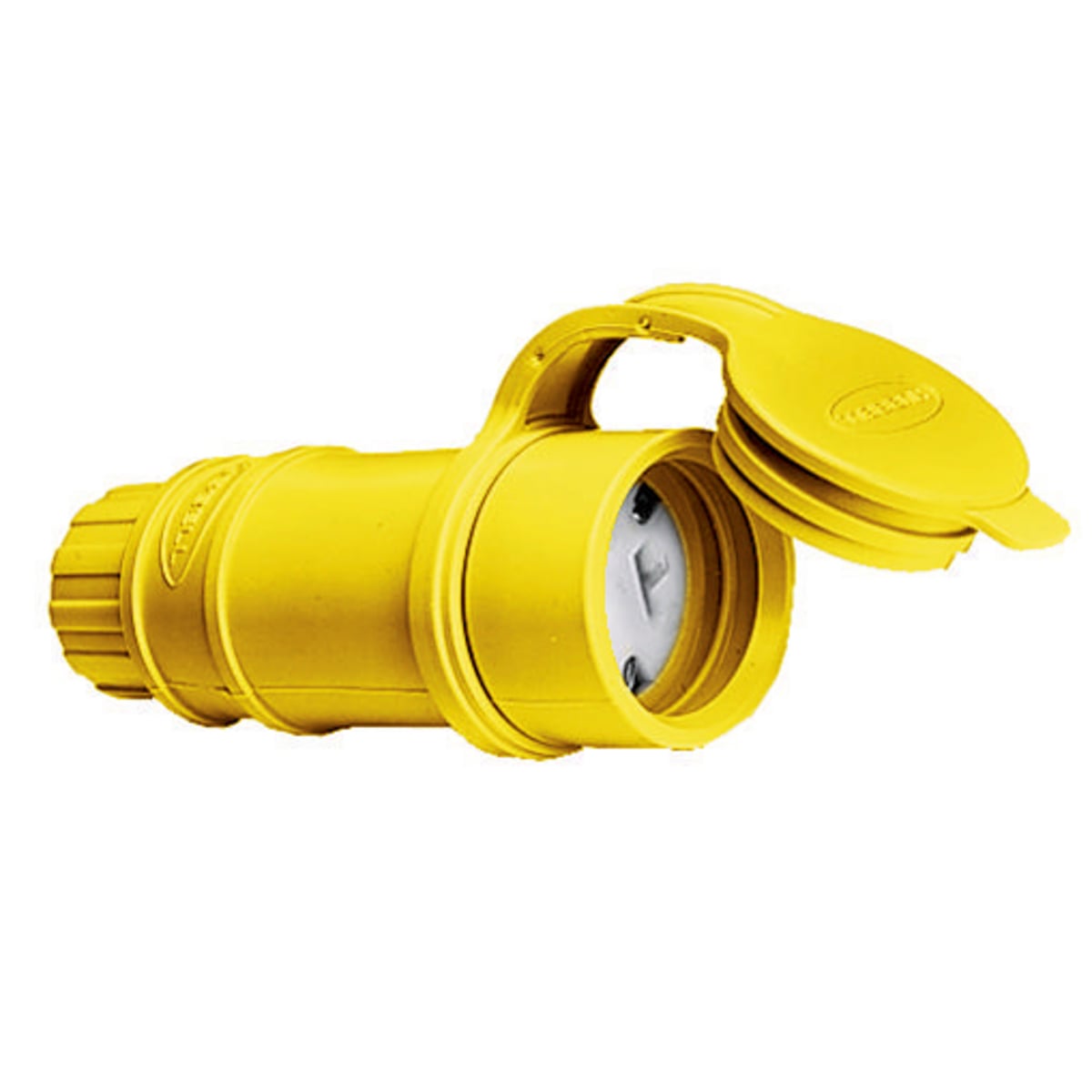 Straight Blade Female Connector Body, Elasto-Grip Watertight, Industrial/Commercial Grade, Straight, 2-Pole 3-Wire Grounding, 125V, 20A5-20R