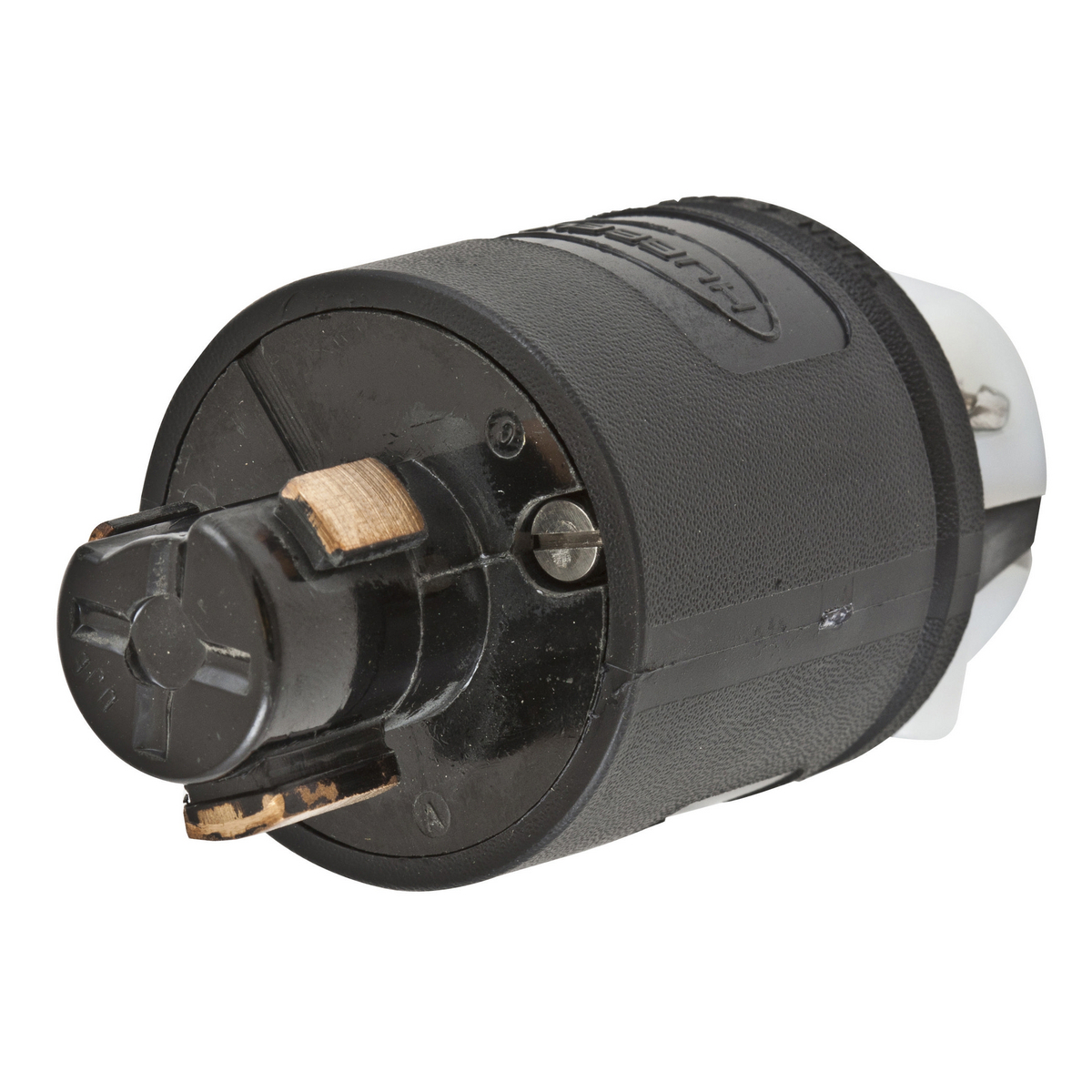 Hubbellock Industrial Male Plug, 20A 125V/10A 250V DC/480V AC, 2-Pole 3-Wire Grounding, Non-NEMA, Screw Terminal