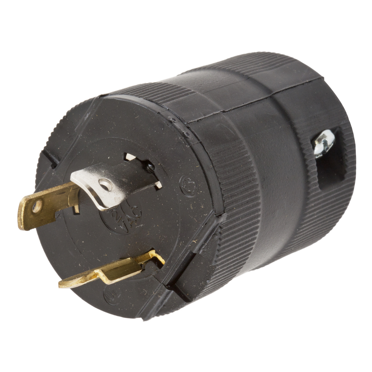 Twist-Lock Valise Male Plug, 20A 277V AC, 2-Pole 3-Wire Grounding, NEMA L7-20P, Screw Terminal Nylon