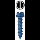 Hex Head Concrete Anchor System, 1/4 in. diameter, 2-1/4 in. length, Hi-Low thread type, 3/16 x 4-1/2 in. drill size, Ceramic Coated Blue finish, Drill included, 5/16 in. bit size, Slotted drive type