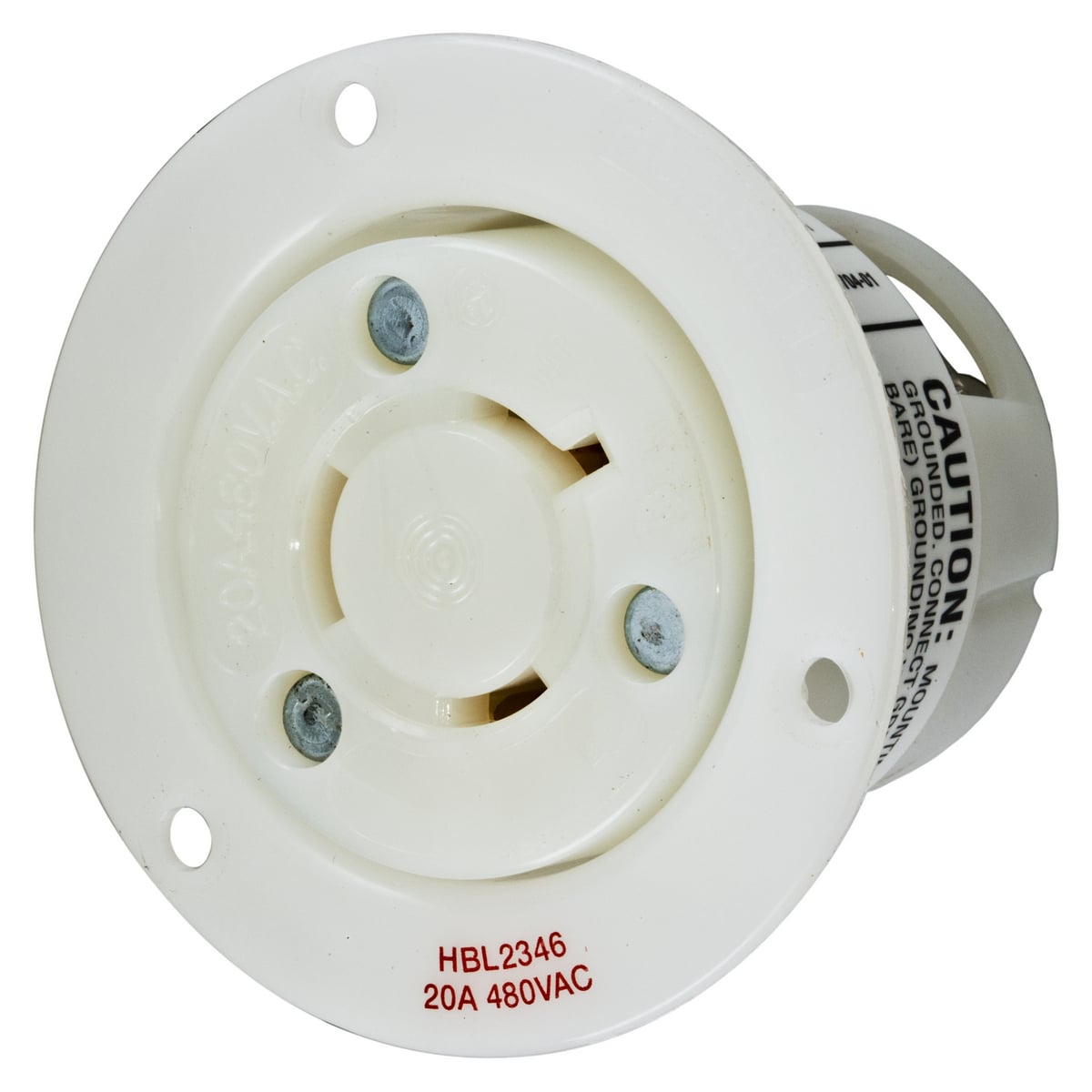 HBL2346 1-Phase Flanged Grounding Single Standard Screw Mount Loc