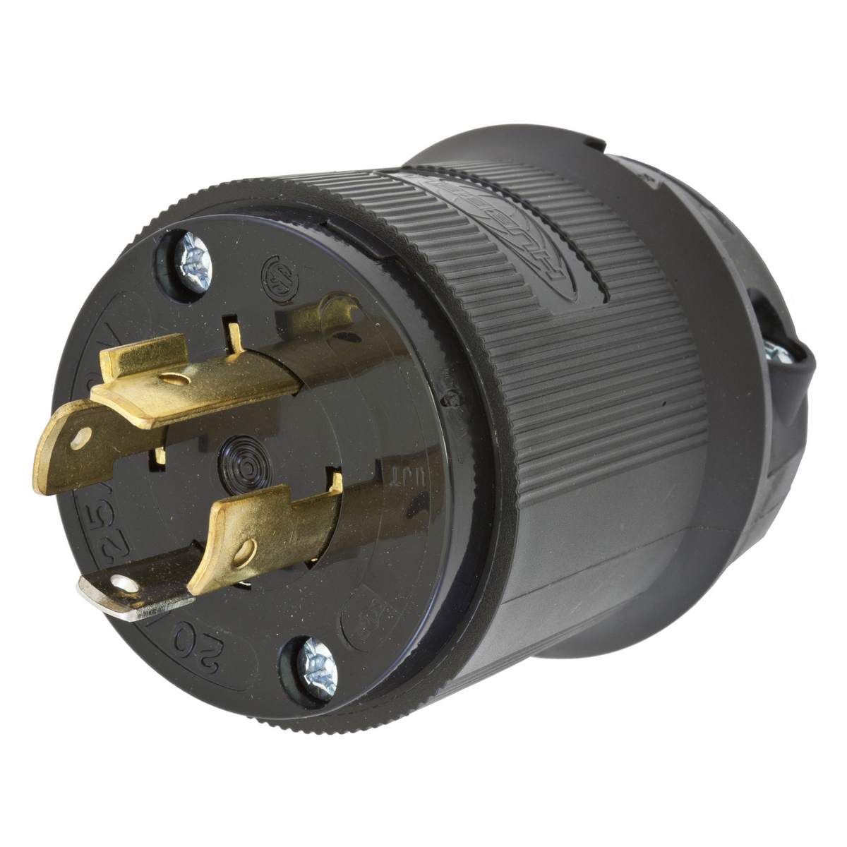 Locking Devices, Twist-Lock, Insulgrip Plug, 20A, 125/250V AC, 3-Pole, 4-Wire Grounding, Black