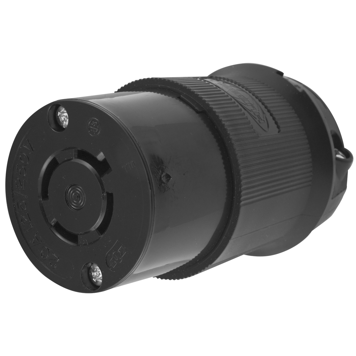 Twist-Lock Insulgrip Connector, 20A, 125/250V AC, 3-Pole, 4-Wire Grounding