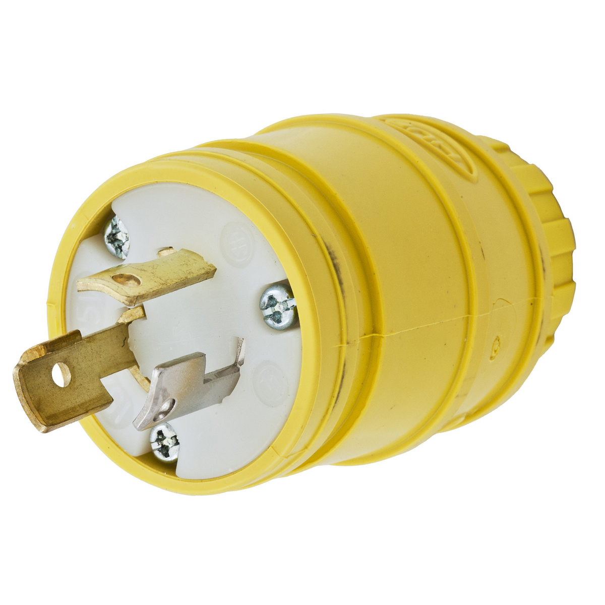 Locking Devices, Twist-Lock, Elastogrip Plug, 15A, 125V AC, 2-Pole, 3-Wire Grounding, Yellow