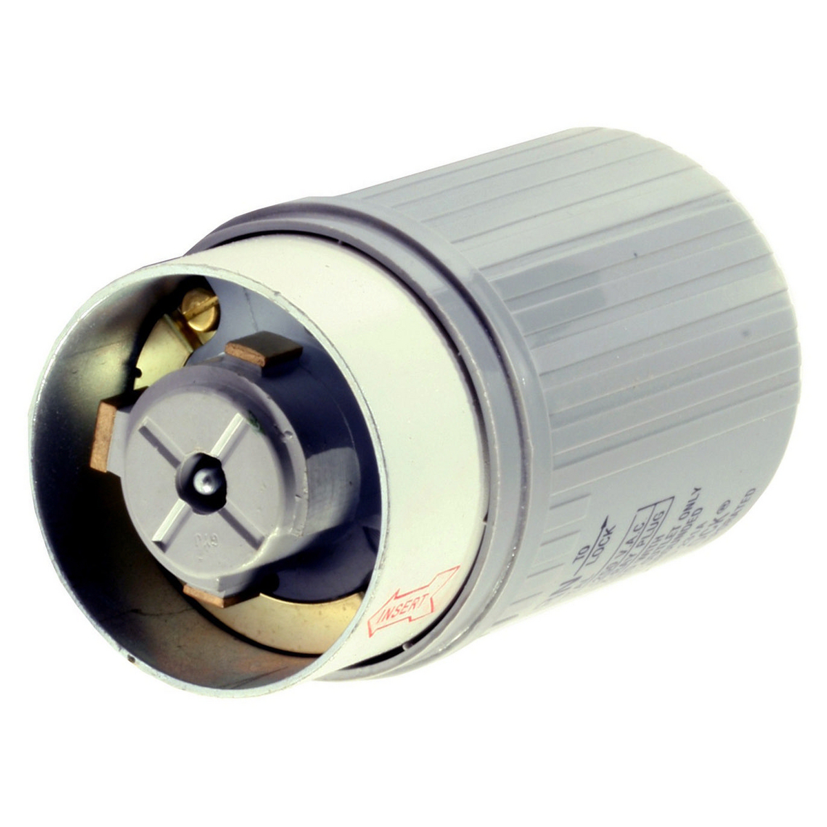 Locking Devices, Hubbellock, Mobile X-Ray, Male Plug, 50A 250V, 2-Pole 3-Wire Grounding, Non NEMA, ScrewTerminal, Gray, With Epoxy Kit