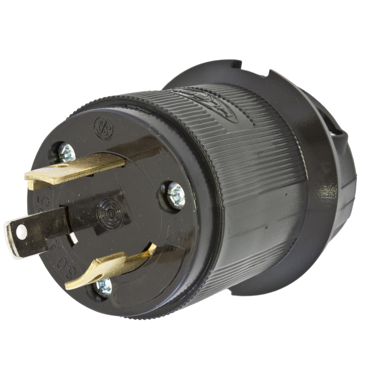 Twist-Lock Industrial Male Plug, 30A 125V, 2-Pole 3-Wire Grounding, L5,Screw Terminal