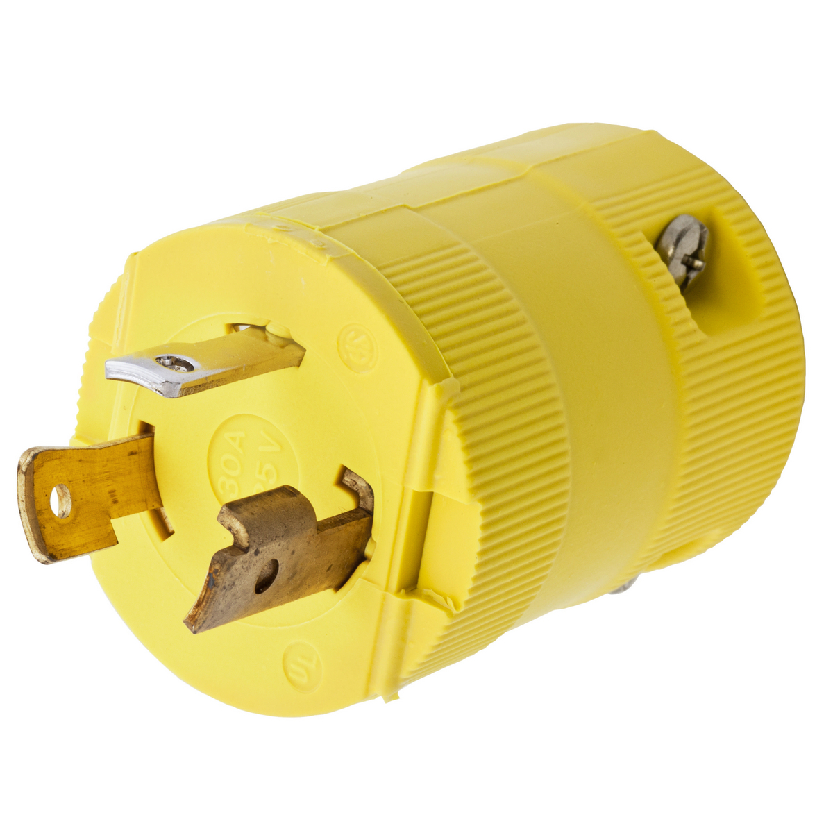 Twist-Lock Valise Male Plug, 30A 125V AC, 2-Pole 3-Wire Grounding, NEMA L5,Screw Terminal Nylon