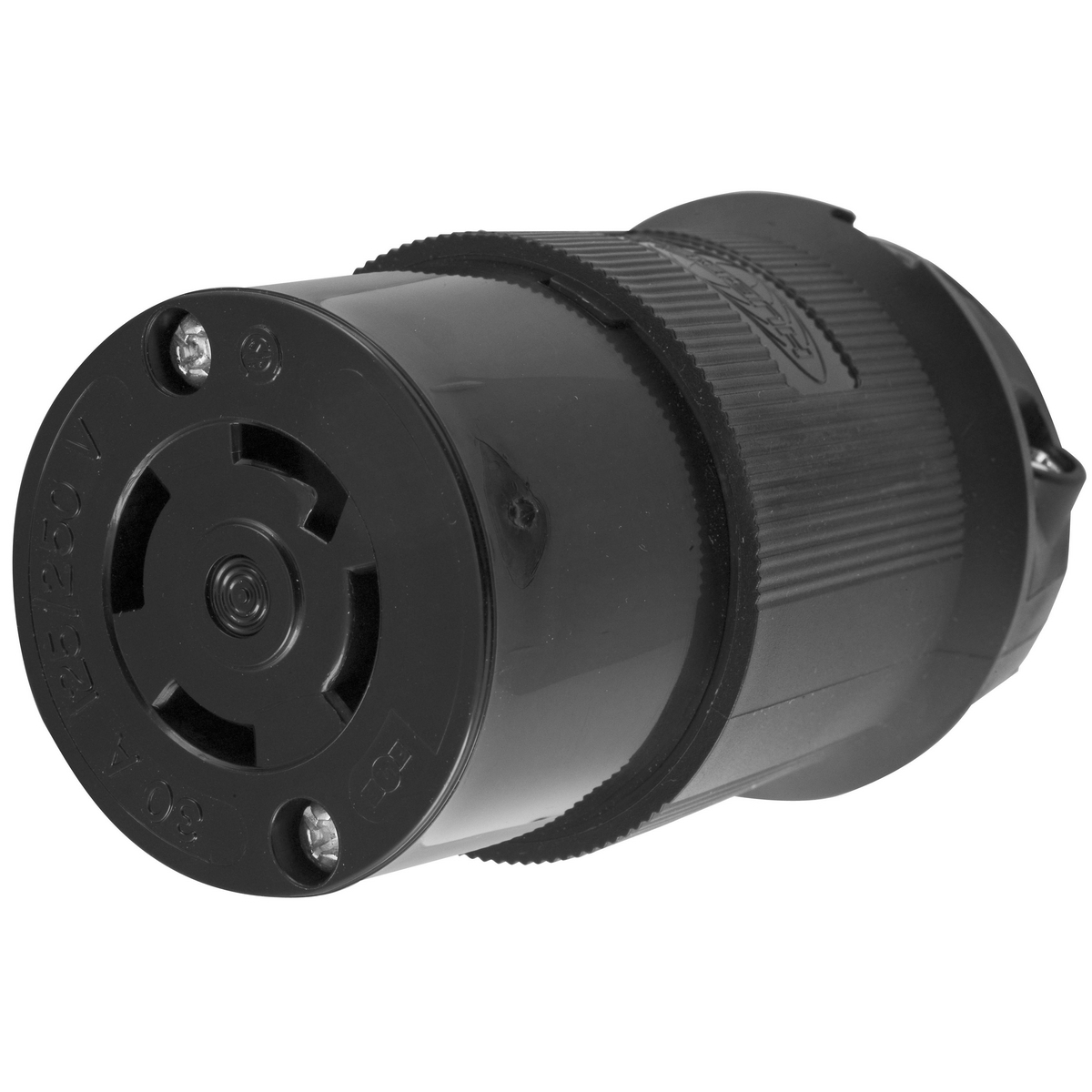 Locking Devices, Twist-Lock,Insulgrip Connector, 30A, 125/250V AC, 3 Pole, 4 Wire Grounding, NEMA L14-30R, Black nylon
