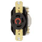 Locking Devices, Twist-Lock, Industrial, Flush Receptacle, 30A 3-Phase Delta 480V AC, 3-Pole 4-Wire Grounding, L16-30R, Screw Terminal, Black