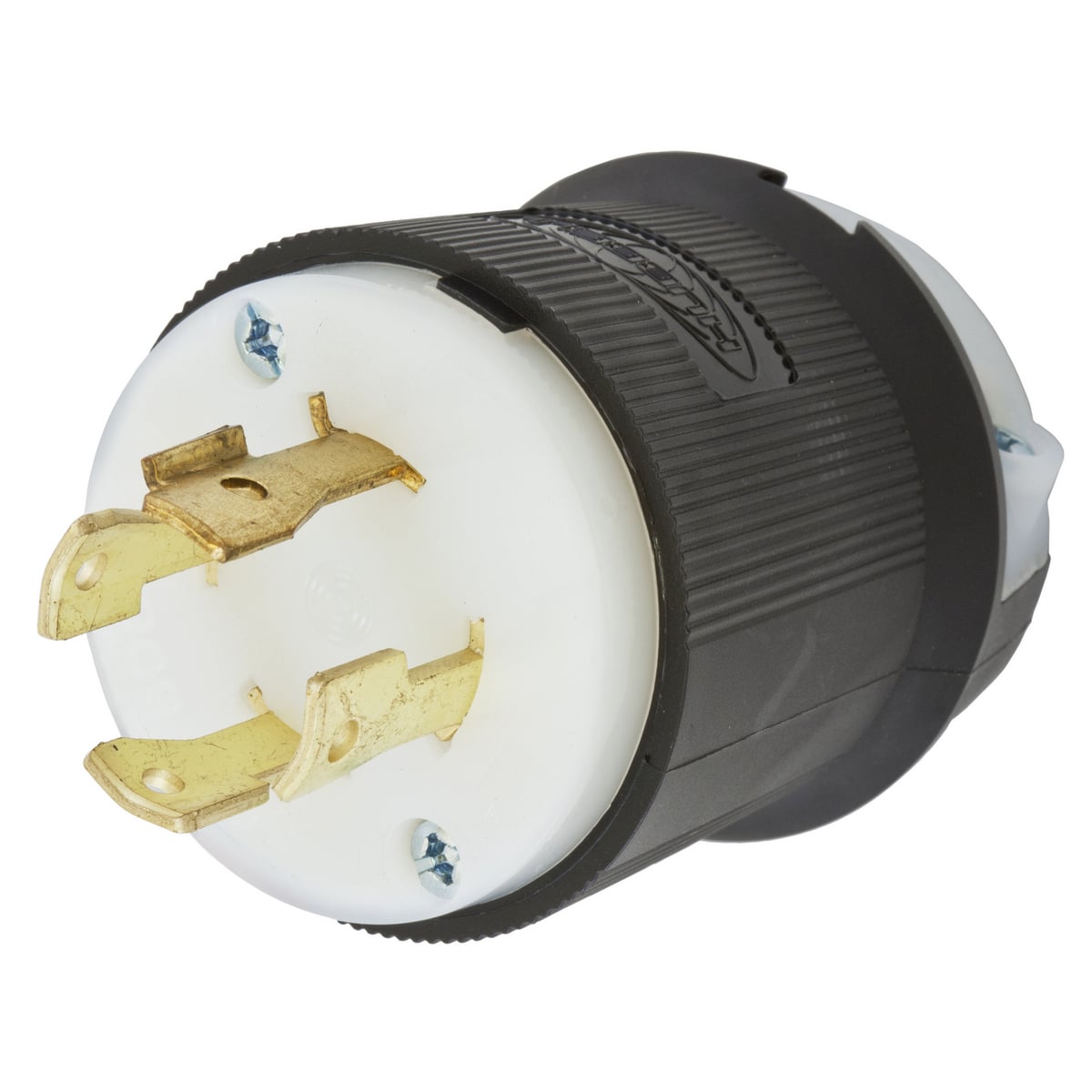 Locking Devices, Twist-Lock, Industrial, Male Plug, 30A 3-Phase 600V AC, 3-Pole 4-Wire Grounding, L17-30P, Screw Terminal, Black and White