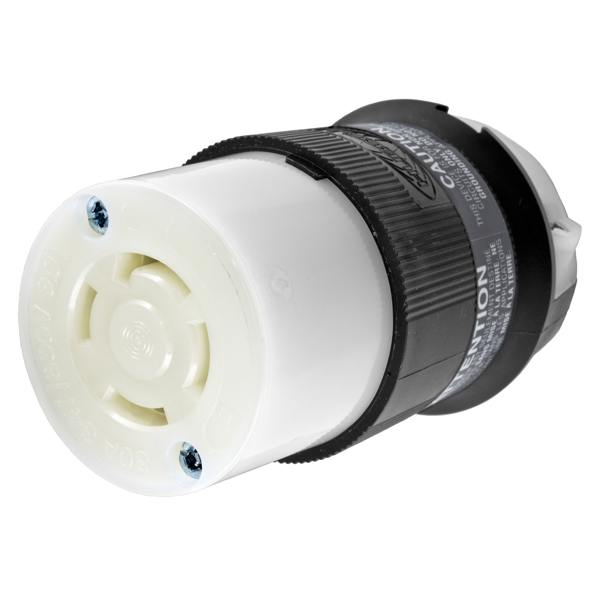 Twist-Lock Industrial Female Connector Body, 30A 3-Phase Wye 347/600V AC, 4-Pole 4-Wire Non-Grounding, L20,Screw Terminal