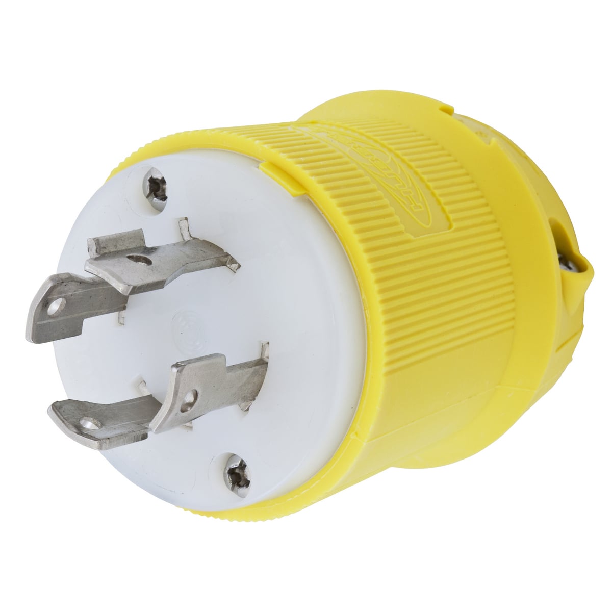 Locking Devices, Twist-Lock, Marine Grade, Male Insulgrip Plug, 30A 3-Phase Delta 600V AC, 3-Pole 4-Wire Grounding, NEMA L17-30P, Screw Terminal, Corrosion resistant, Yellow