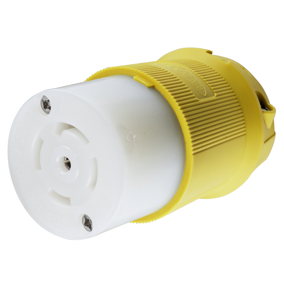 Locking Devices, Twist-Lock, Corrosion Resistant Insulgrip Connector, 30A, 30A, 3 Phase Y 120/208V AC, 4 Pole, 5 Wire Grounding, NEMA L21-30R, Yellow nylon