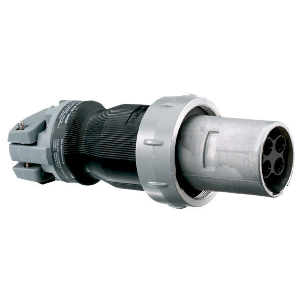 Heavy Duty Products, Insulgrip Pin and Sleeve Devices, Industrial Grade, Male, Plug, 100A 600V AC, 2-Pole 3- Wire Grounding Style 1, Terminal Screws, Gray and Black, Watertight-