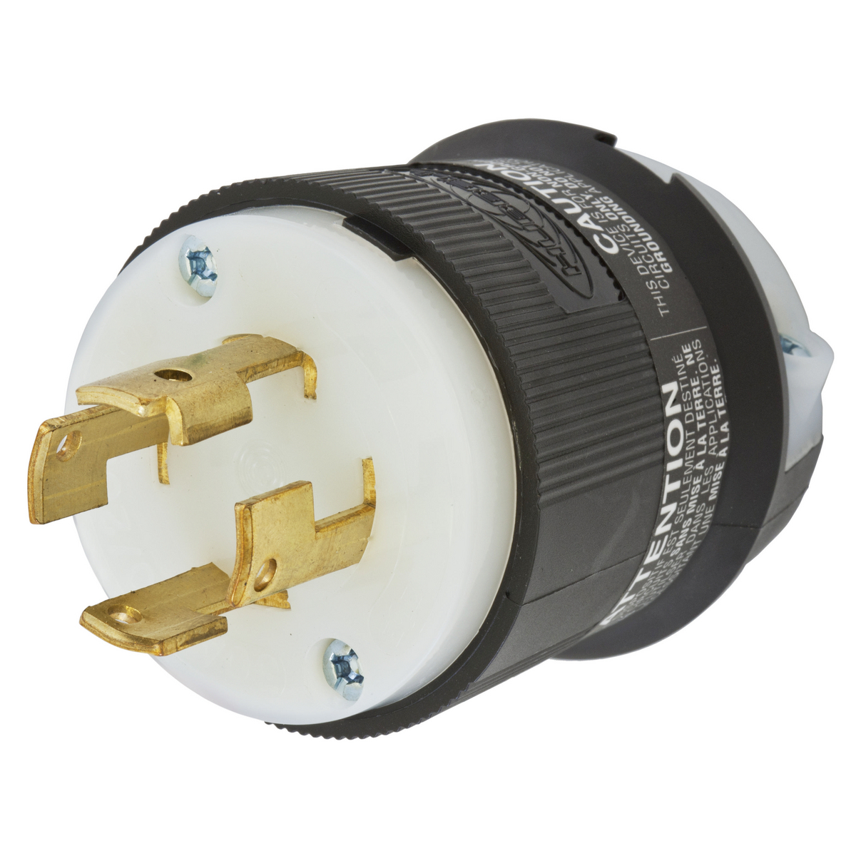 Twist-Lock Industrial Male Plug, 30A 3-Phase 120/208VAC, 4-Pole 4-Wire Non-Grounding, Non-NEMA, Screw Terminal