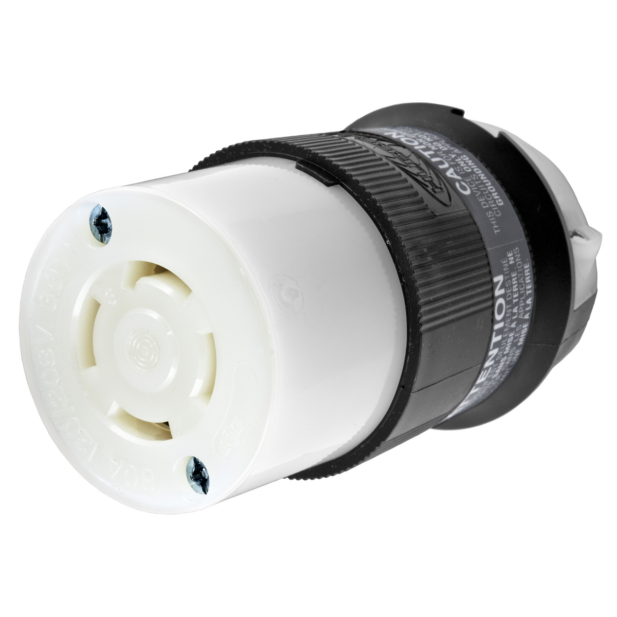 Twist-Lock Industrial Female Connector Body, 30A 3-Phase Wye 120/208V AC, 4-Pole 4-Wire Non-Grounding, Non-NEMA, Screw Terminal