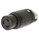 Locking Devices, Twist-Lock, Industrial, Female Insulgrip Connector Body, 50A 250V DC/600V AC, 2-Pole 3-Wire Grounding, Non-NEMA, Screw Terminal, Nylon housing thermoplastic polyester interior, Black