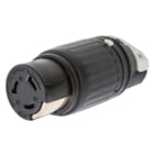 Locking Devices, Twist-Lock?, Industrial, Female Insulgrip? Connector Body, 50A 250V DC/600V AC, 3-Pole 4-Wire Grounding, Non-NEMA, Screw Terminal, Nylon housing thermoplastic polyester interior, Black