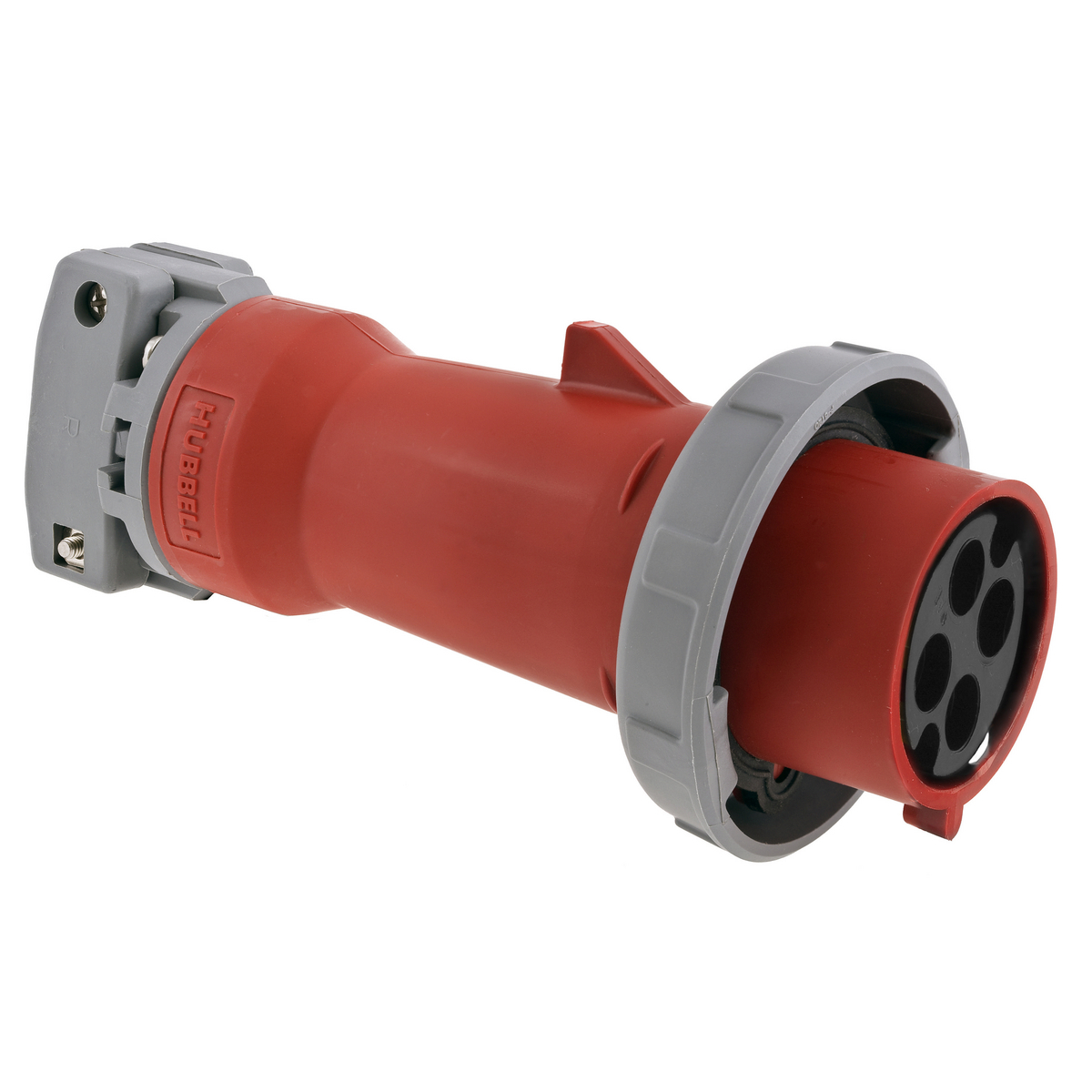 Heavy Duty Products, IEC Pin and Sleeve Devices, Industrial Grade, Male, Plug, 100A 3-Phase Delta 480V AC, 3- Pole 4-Wire Grounding, Terminal Screws, Red, Watertight- Reversed