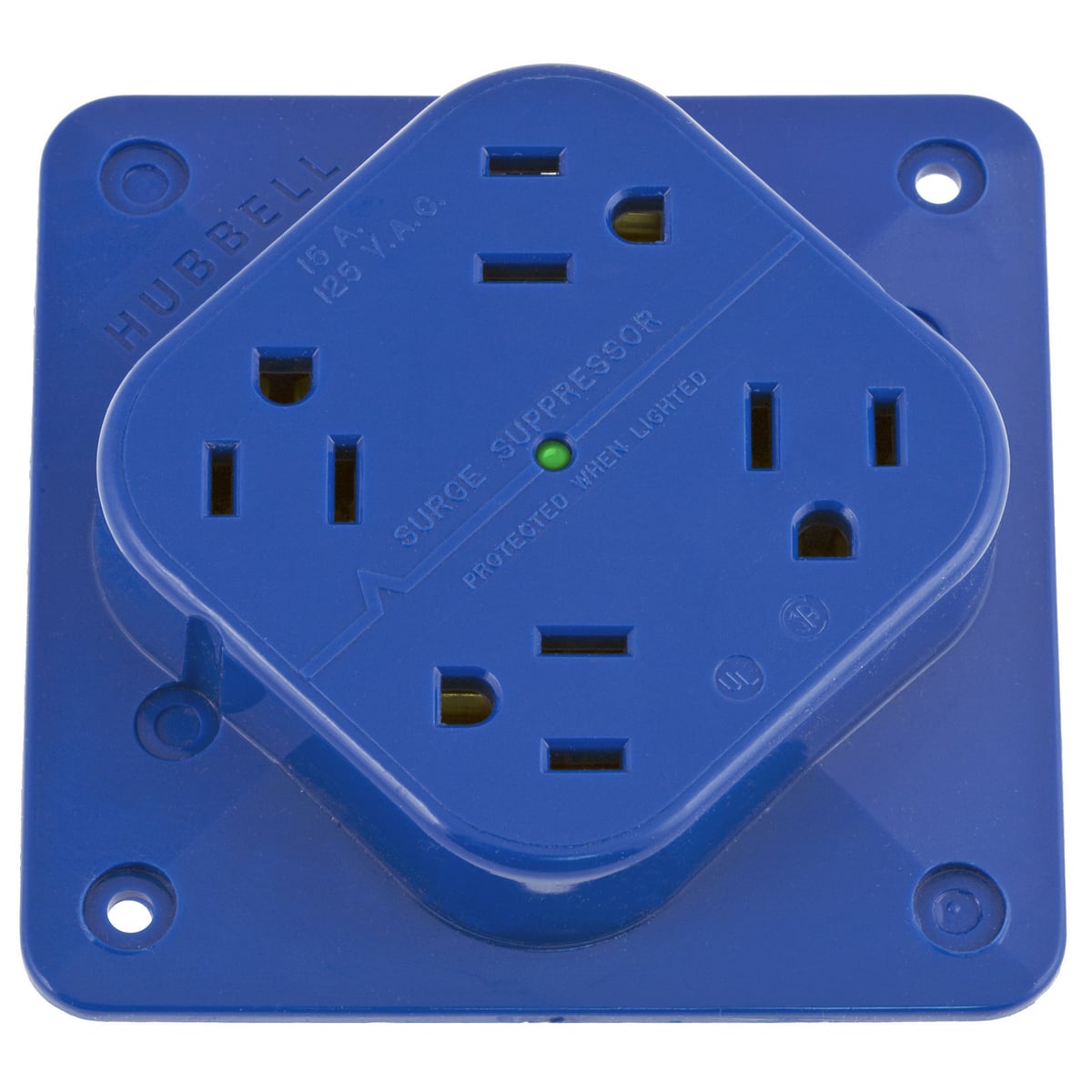 4-PLEX Surge Suppression Receptacle, 2-Pole 3-Wire, 15A 125V, 5-15R