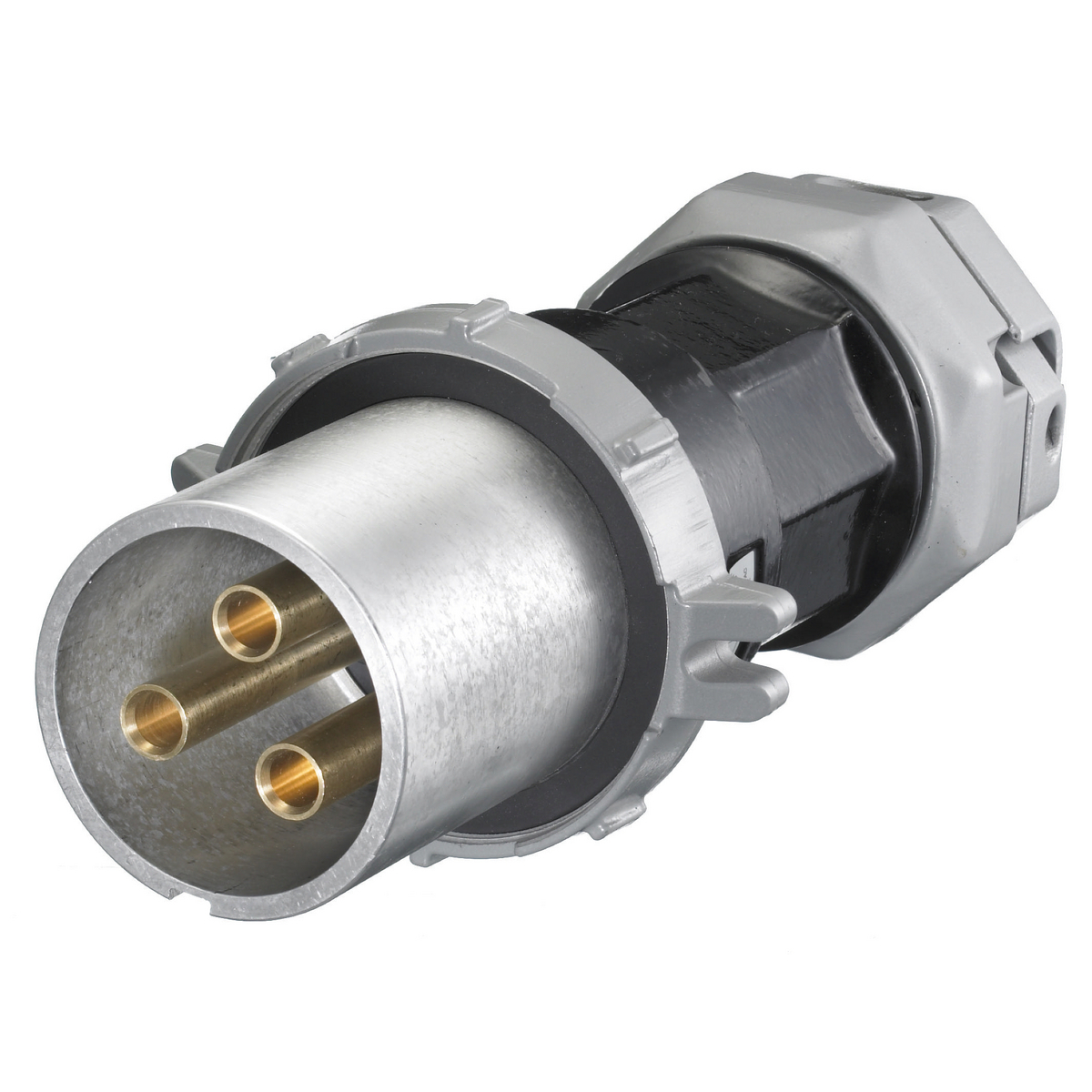 Heavy Duty Products, Insulgrip Pin and Sleeve Devices, Industrial Grade, Female, Plug, 200A 600V AC, 3-Pole 4- Wire Grounding Style 1, Terminal Screws, Gray and Black, Watertight