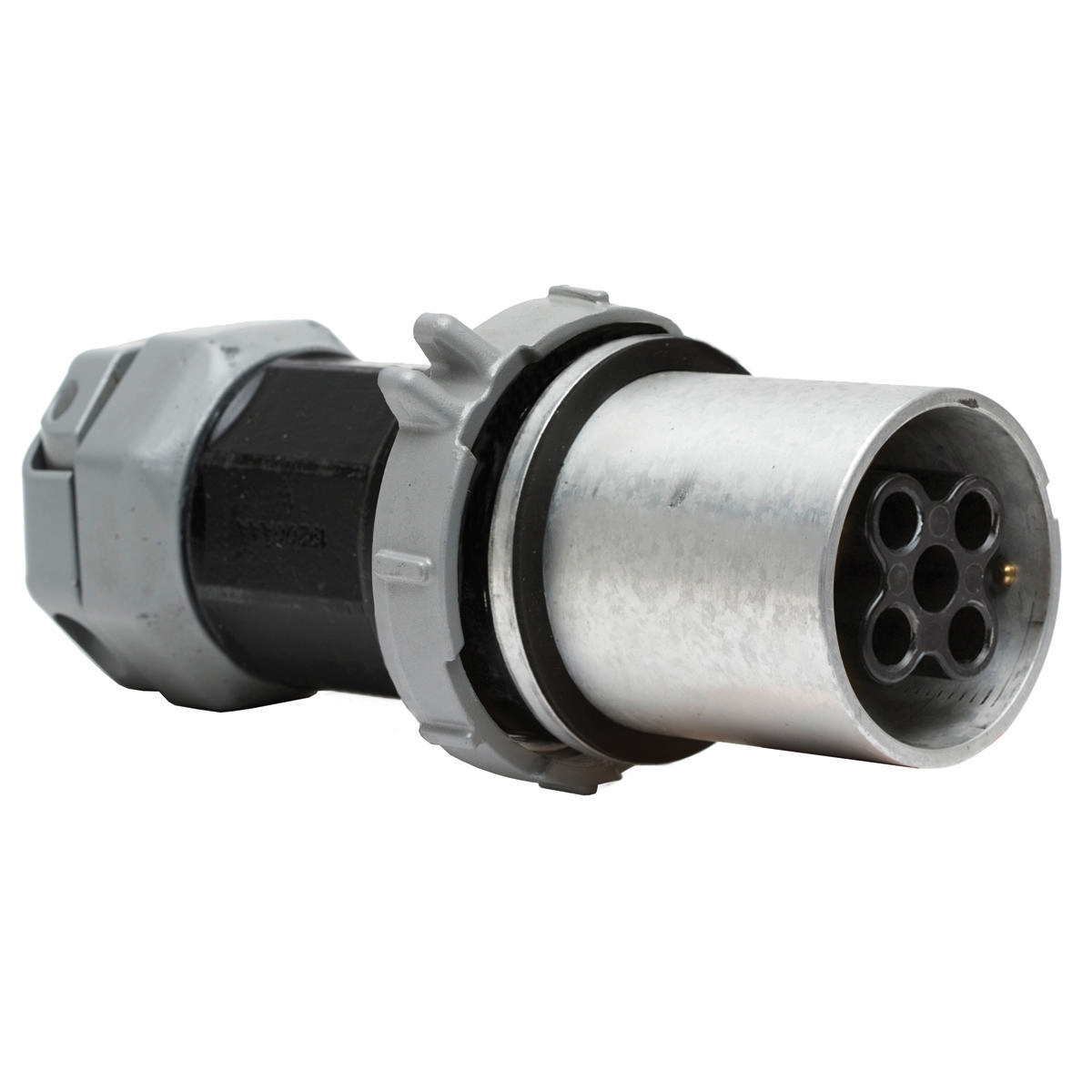 Heavy Duty Products, Insulgrip Pin and Sleeve Devices, Industrial Grade, Female, Plug, 200A 600V AC, 3-Pole 4- Wire Grounding Style 1, Terminal Screws, Gray and Black, Watertight-