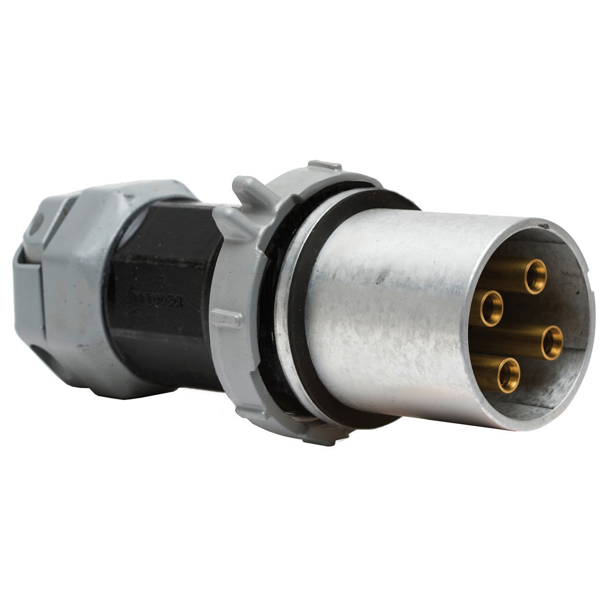 Heavy Duty Products, Insulgrip Pin and Sleeve Devices, Industrial Grade, Female, Plug, 200A 600V AC, 3-Pole 4- Wire Grounding Style 2, Terminal Screws, Gray and Black, Watertight