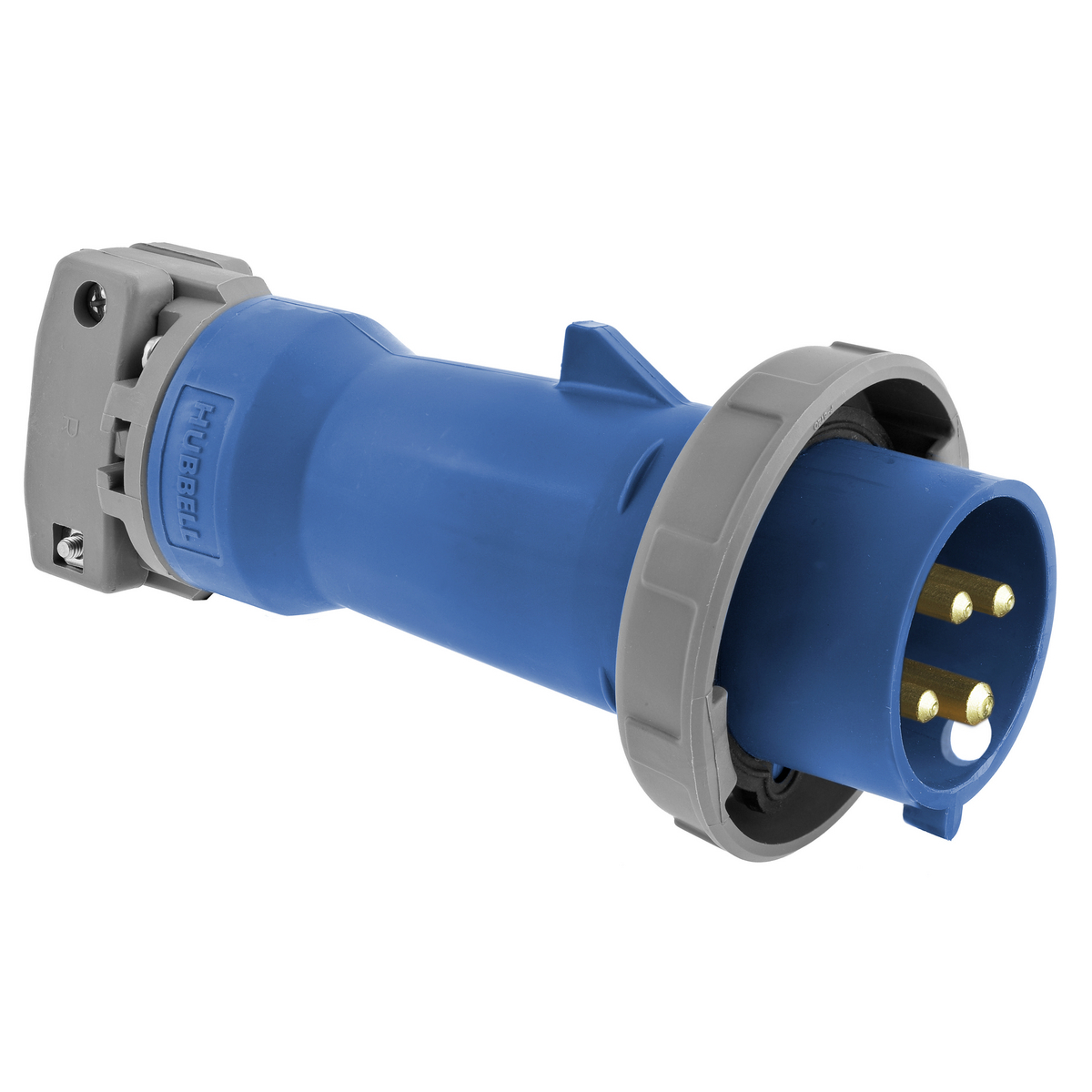 Heavy Duty Products, IEC Pin and Sleeve Devices, Industrial Grade, Male, Plug, 20A 3-Phase Delta 250V AC, 3-Pole 4-Wire Grounding, Terminal Screws, Blue, Watertight