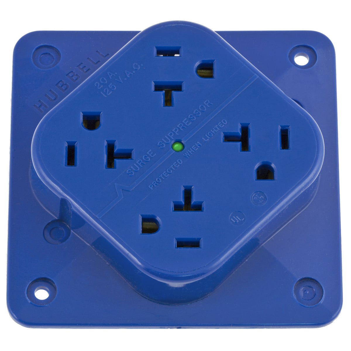 4-PLEX, Surge Suppression Receptacle, 20A 125V, 2-Pole 3-Wire Grounding, 5-20R