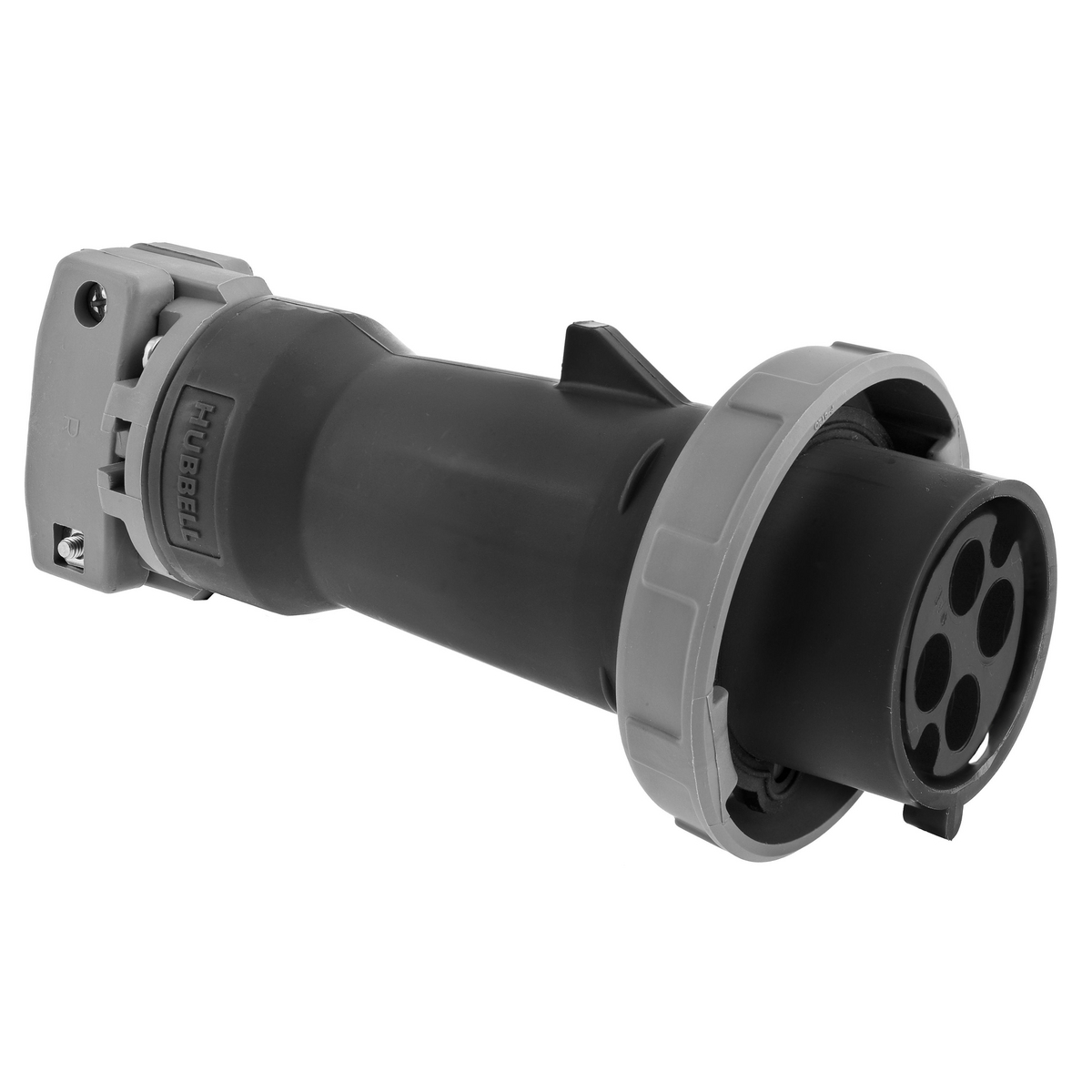 Heavy Duty Products, IEC Pin and Sleeve Devices, Industrial Grade, Male, Plug, 30A 3-Phase Delta 600V AC, 3-Pole 4-Wire Grounding, Terminal Screws, Black, Watertight- Reversed Service