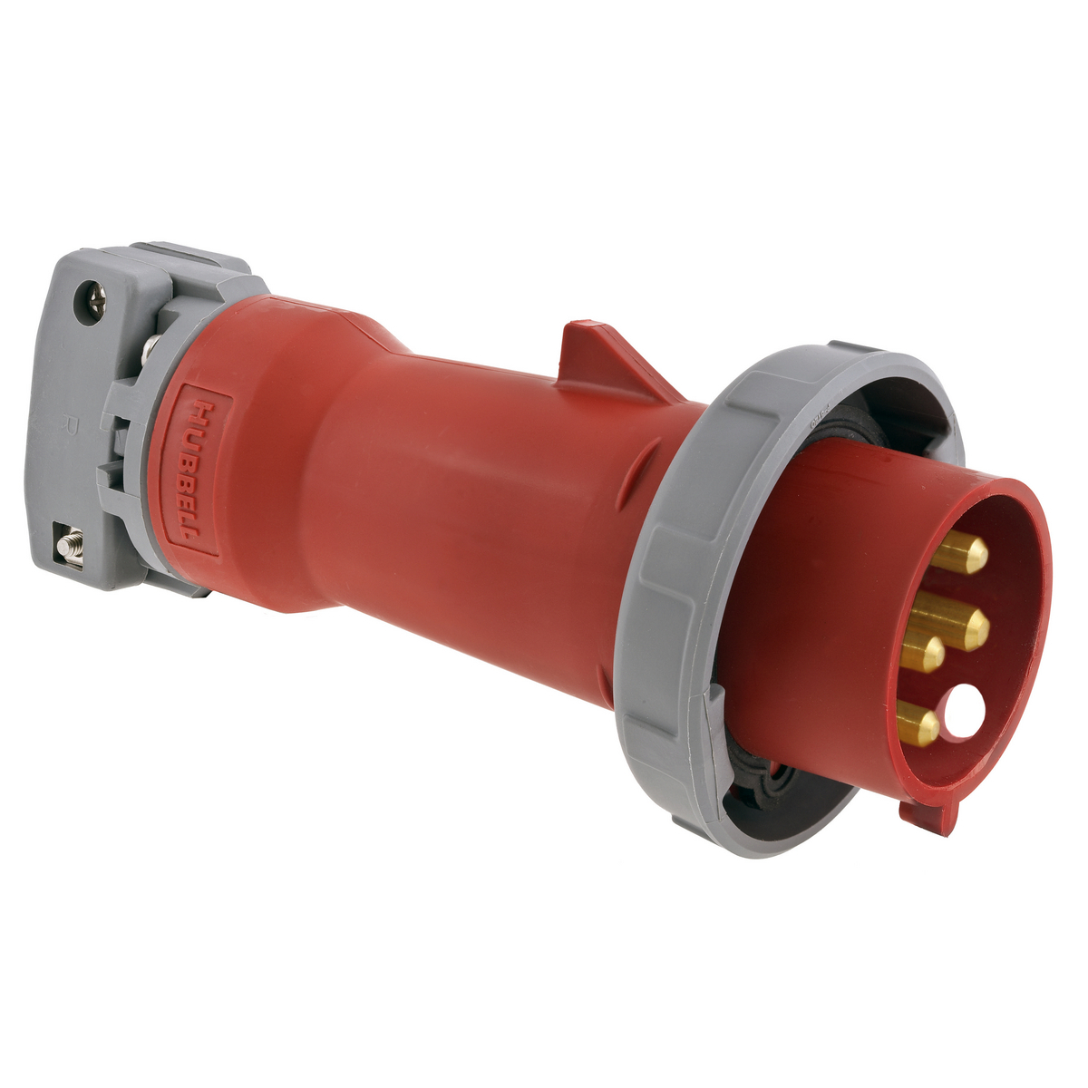 Heavy Duty Products, IEC Pin and Sleeve Devices, Industrial Grade, Male, Plug, 32A 380/415V, 3-Pole 4-Wire Grounding, Terminal Screws, Red, Watertight