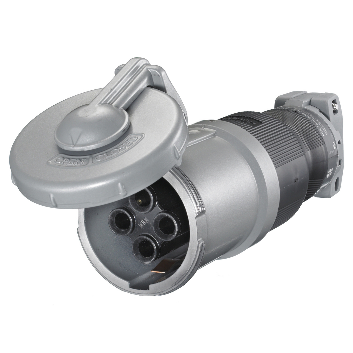 Heavy Duty Insulgrip Pin and Sleeve Devices, Industrial Grade Female Connector Body, 60A 600V AC, 3-Pole 4-Wire Grounding Style 2,Terminal Screws