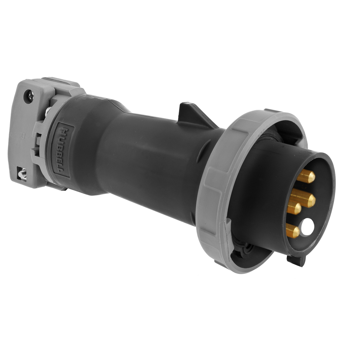 Heavy Duty Products, IEC Pin and Sleeve Devices, Industrial Grade, Male, Plug, 60A 3-Phase Delta 600V AC, 3-Pole 4-Wire Grounding, Terminal Screws, Black, Watertight