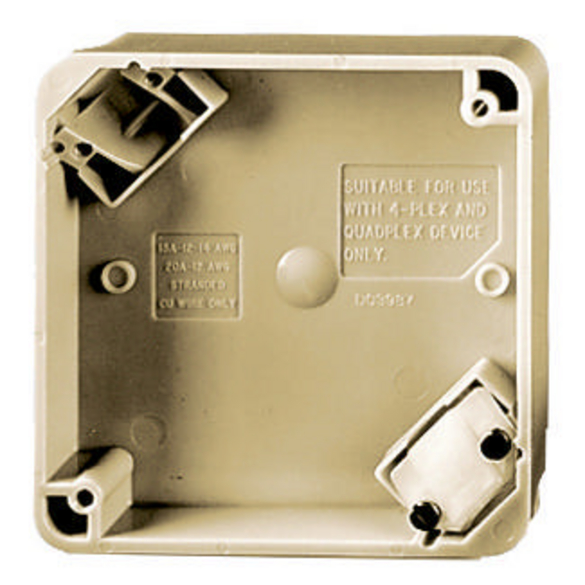 Straight Blade Devices, Accessories, 4-Plex Portable Box,4" square box, Ivory, Single Pack