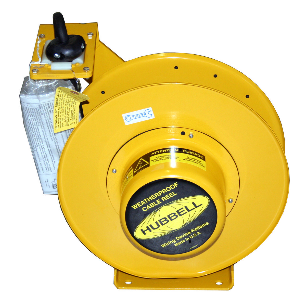 Cord and Cable Reels, Weatherproof Cord Reel, 50', 12/3 SO Cord, Yellow