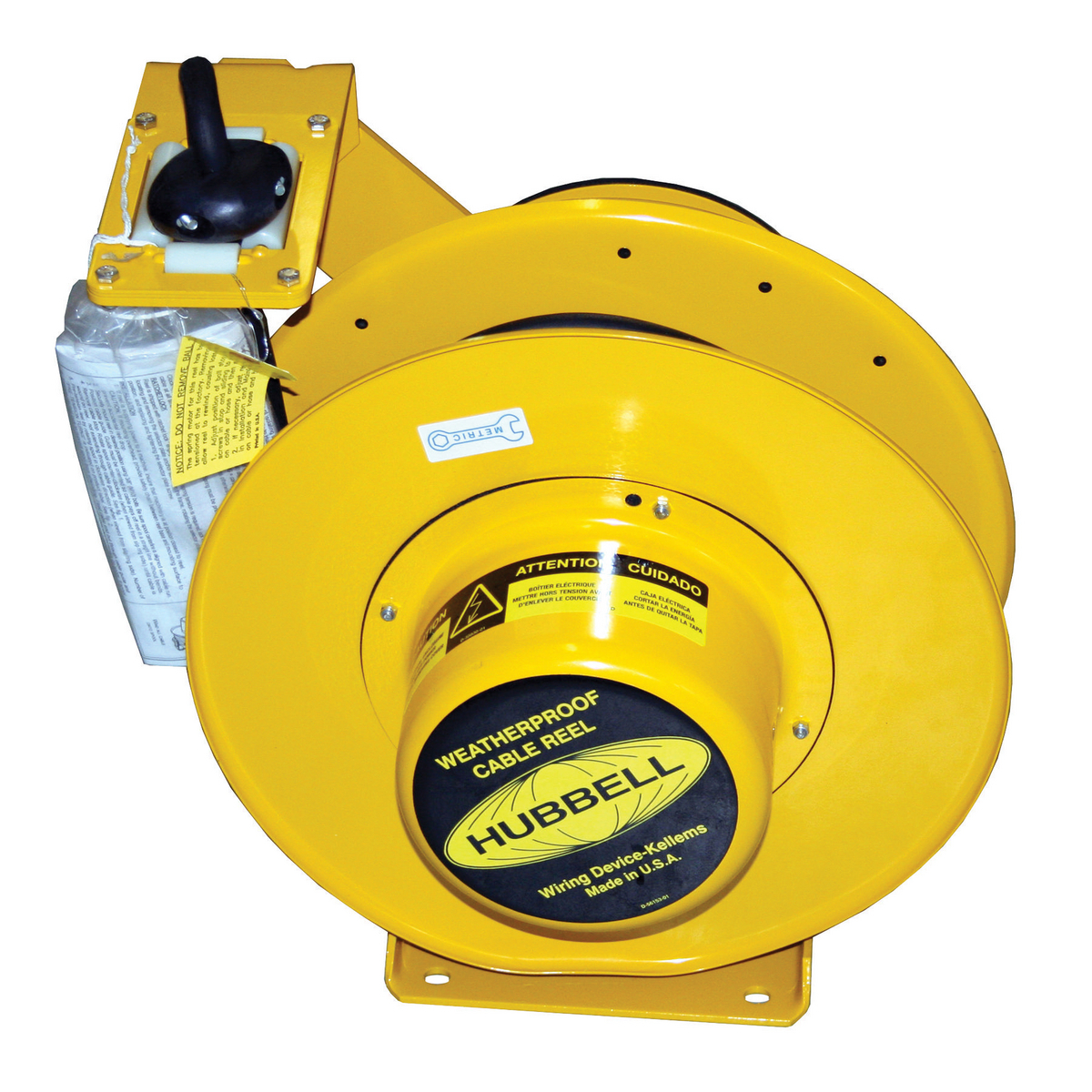 Cord and Cable Reels, Weatherproof Cord Reel, 50', 14/3 SO Cord, Yellow