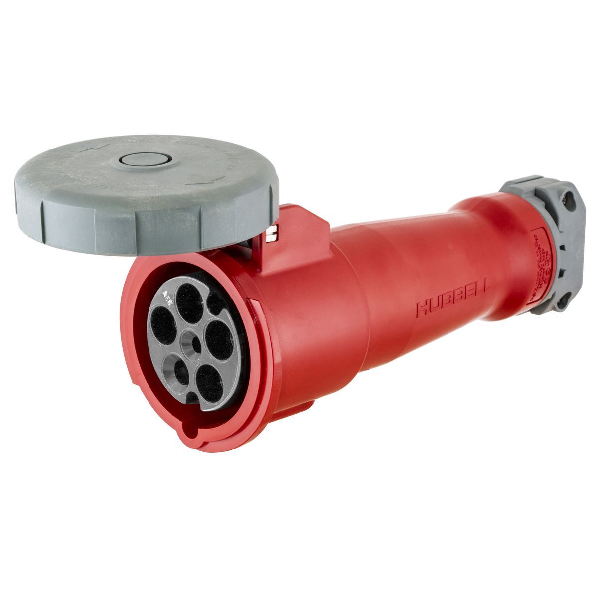 Heavy Duty Products, IEC Pin and Sleeve Devices, Industrial Grade, Female, Connector, 16/20 A, 200/346-240/415 V;220/380-240/415 V, 4-Pole 5-Wire Wire Grounding, Terminal Screws, Red, 4X and IP69k