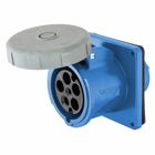 Heavy Duty Products, IEC Pin and Sleeve Devices, Industrial Grade, Female Receptacle, 20A 3-Phase Wye 120/208V AC, 4-Pole 5-Wire Grounding, Terminal Screws, Blue, Watertight
