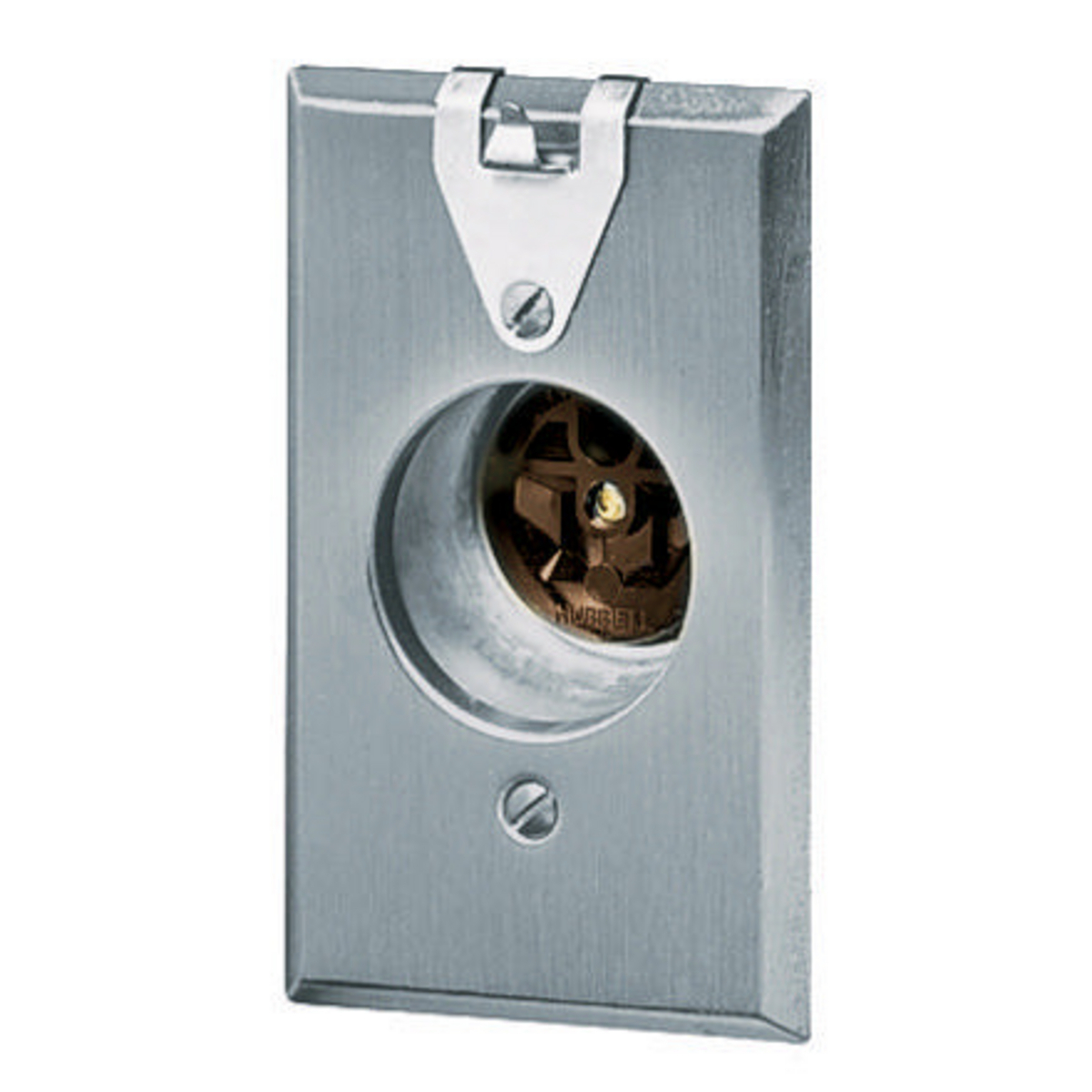 Straight Blade Devices, Miscellaneous Receptacles, Clock Hanger, brown with Stainless steel plate, 15A 125V, 2-Pole 3-Wire Grounding, 5-15R,  Brown, Single Pack.