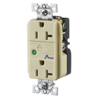 Surge Protective Devices, SPIKESHIELD TVSS Duplex Receptacle with Light, 20A 125V, 5-20R, Ivory