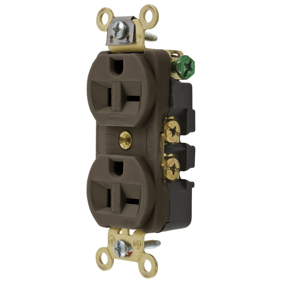 Straight Blade Duplex Receptacle, Industrial Grade, 2-Pole 3-Wire Grounding, 20A 125V, 5-20R
