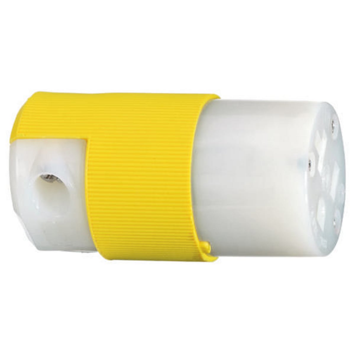 Straight Blade Devices, Female Connector Body, Corrosion Resistant, Industrial/Commercial Grade, Straight, 2-Pole 3-Wire Grounding , 20A 125V, 5-20R, Yellow, Single Pack.