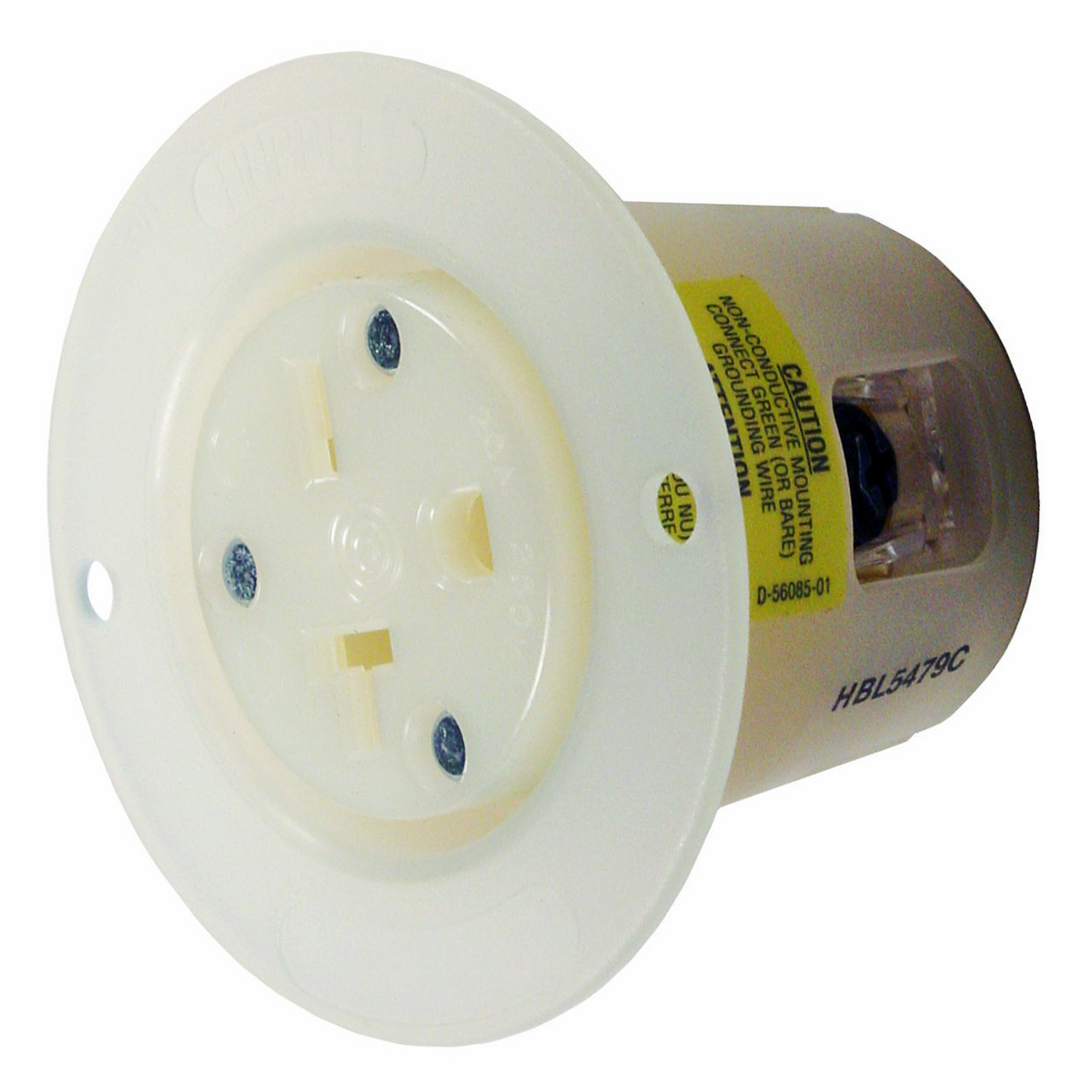 Straight Blade Devices, Receptacles, Commercial/Industrial Grade, 2-Pole 3-Wire Grounding, 20A 250V, 6-20R, White, Single Pack.