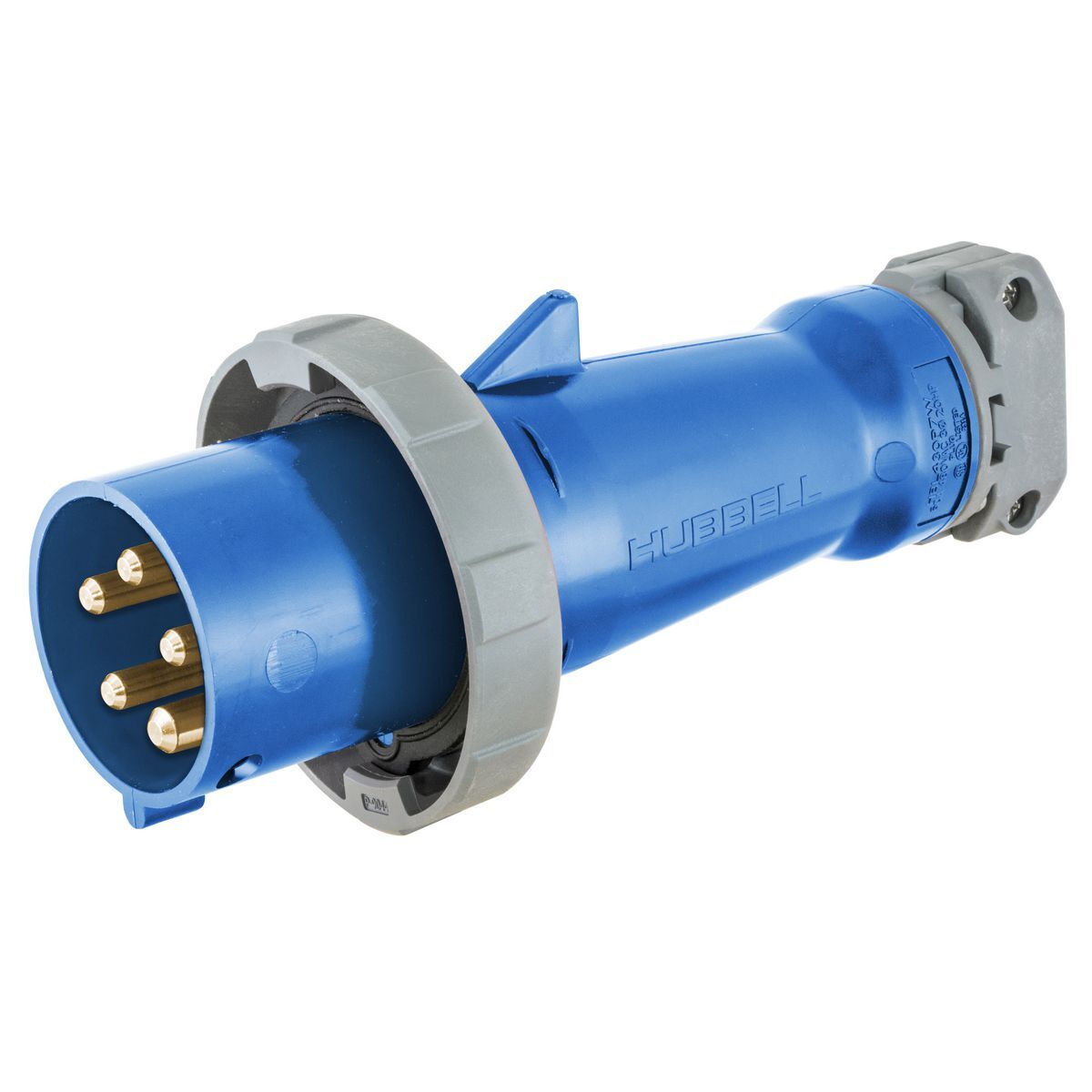 Heavy Duty Products, IEC Pin and Sleeve Devices, Industrial Grade, Male, Plug, 60A 3-Phase Wye 120/208V AC, 4- Pole 5-Wire Grounding, Terminal Screws, Blue, Watertight