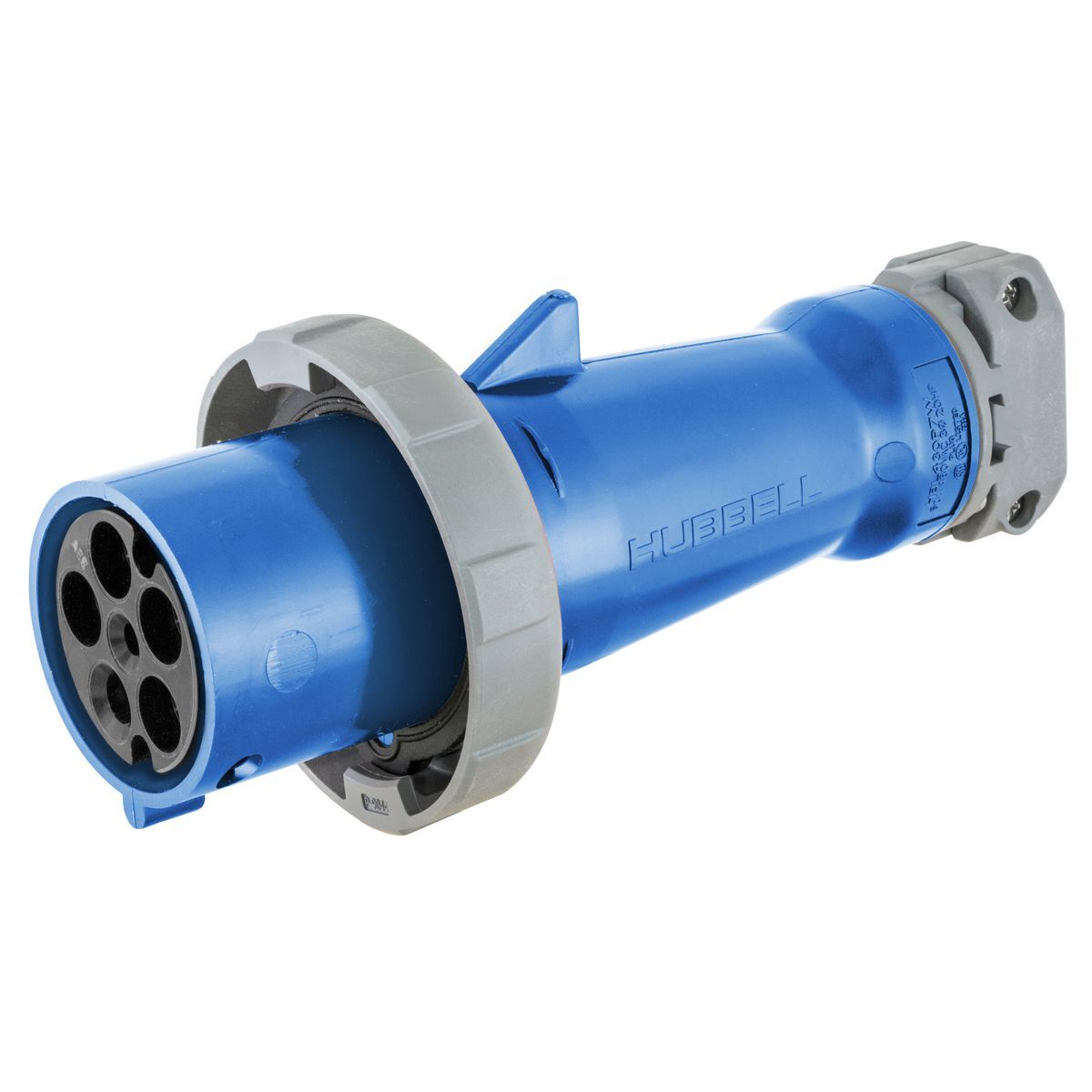 Heavy Duty Products, IEC Pin and Sleeve Devices, Industrial Grade, Male, Plug, 60A 3-Phase Wye 120/208V AC, 4- Pole 5-Wire Grounding, Terminal Screws, Blue, Watertight- Reversed