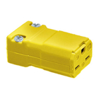 Straight Blade Devices, Female Connector Body, Valise Series, Industrial/Commercial Grade, Straight, 2-Pole 3- Wire Grounding, 15A 250V, 6-15R, Yellow, Single Pack.